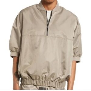 Fear of God ESSENTIALS Half-Zip Nylon Pullover Desert Taupe Size XL